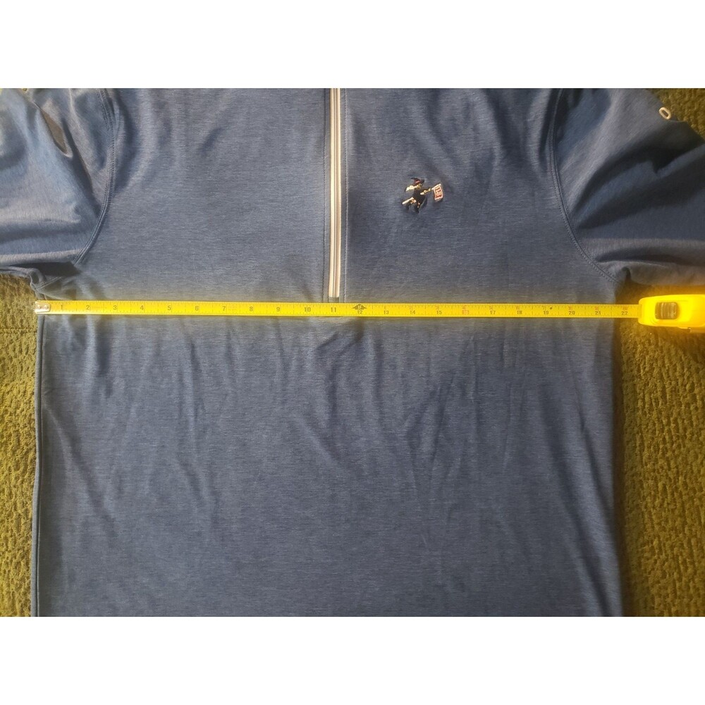 Straight Down Mens 1/4 Zip Pullover Medium Blue Stanwich Club Greenwich CT - Picture 6 of 9